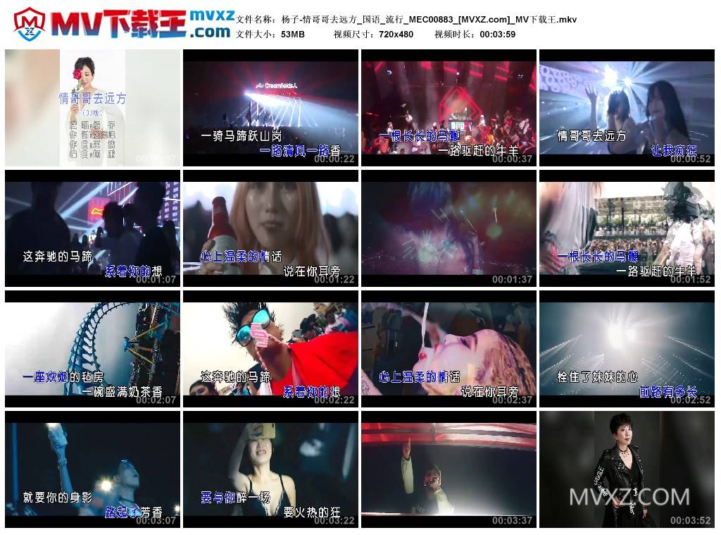 杨子-情哥哥去远方_国语_流行_MEC00883